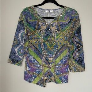 Vintage Y2K IQ Paris Embellished Top